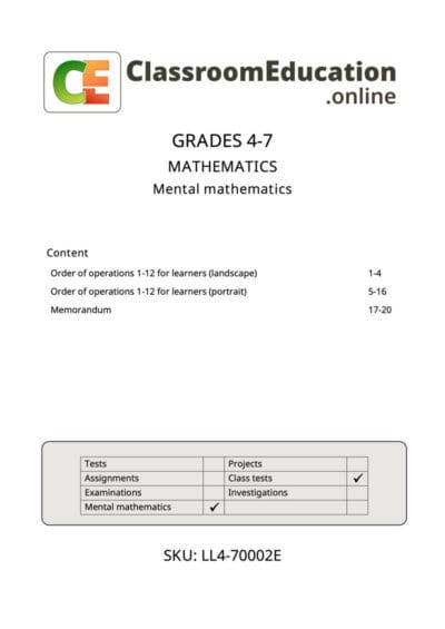 ll4 70002e mental mathematics 1