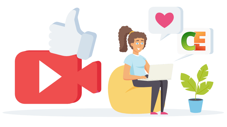 Young Teacher watching and liking ClassroomEducation's free videos.